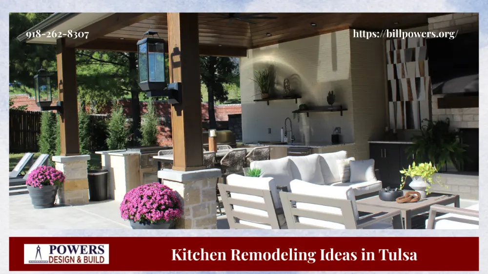 Tulsa backyard remodel with outdoor cooking space and entertainment area