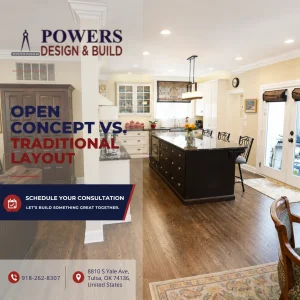 Open concept vs traditional layout in Tulsa