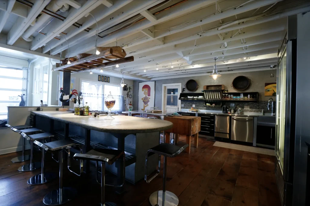Modern kitchen with large island and custom cabinetry